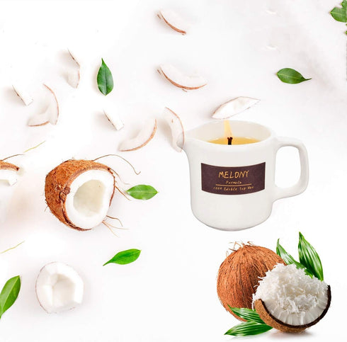 MELONY Soy Massage Oil Candle, Coconut, 2.82 OZ/80G for Intensive Skin Treatment