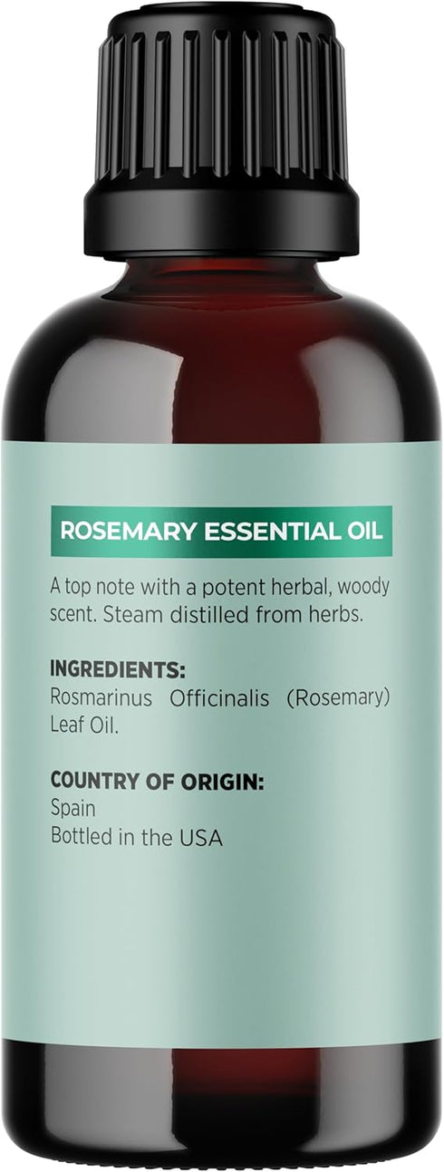 Pure Rosemary Oil - 100% Pure Undiluted Essential Oil with Dropper for Aromatherapy & DIYs - 1 Fl Oz