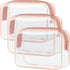 PACKISM TSA Approved Toiletry Bag - Clear Waterproof Makeup Bag, Travel Cosmetic Bag for Women, 3 Pack Carry on