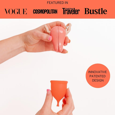 Pixie Menstrual Cup - 100% Medical-Grade Silicone - Ranked 1 for Soft Reusable Period Cup - Tampon Alternative (Large)