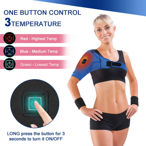 Heated Shoulder Support Brace - USB Electric Heating Pad for Rotator Cuff Pain Relief (S)