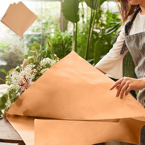 YOLUFER 20 Sheets Flower Wrapping Paper, Waterproof Floral Bouquet Wrapping Paper for DIY Crafts (22.8x22.8 Inch) Dark