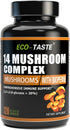 14 Mushrooms Supplement 120 Capsules - Immune System Booster & Nootropic Brain Supplement with Black Pepper