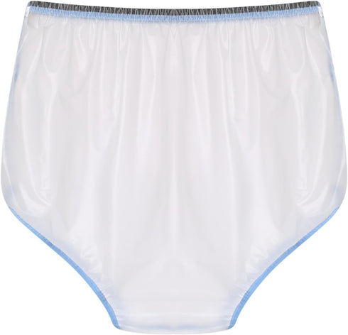 Vxuxlje Adult Transparent Washable Underwear Elastic Waistband Pull On Diaper Cover Underpants