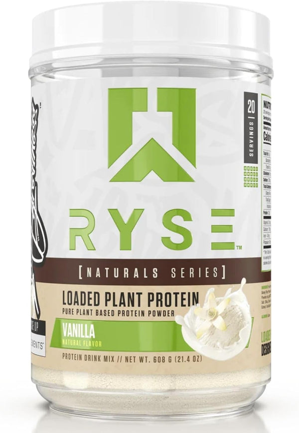 RYSE Naturals Series Loaded Plant Protein - 20g Protein from Pea, Chickpea, & Barley Rice - 20 Servings (Vanilla), Zero