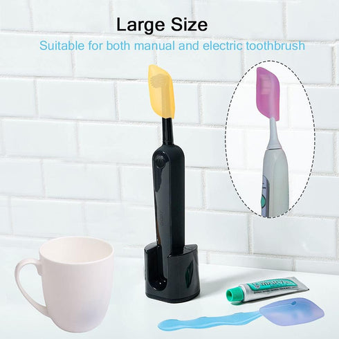 V-TOP 6 Pack Toothbrush Covers - Silicone Electric Toothbrush Cap - Replacement Heads & Manual Toothbrush for Travel