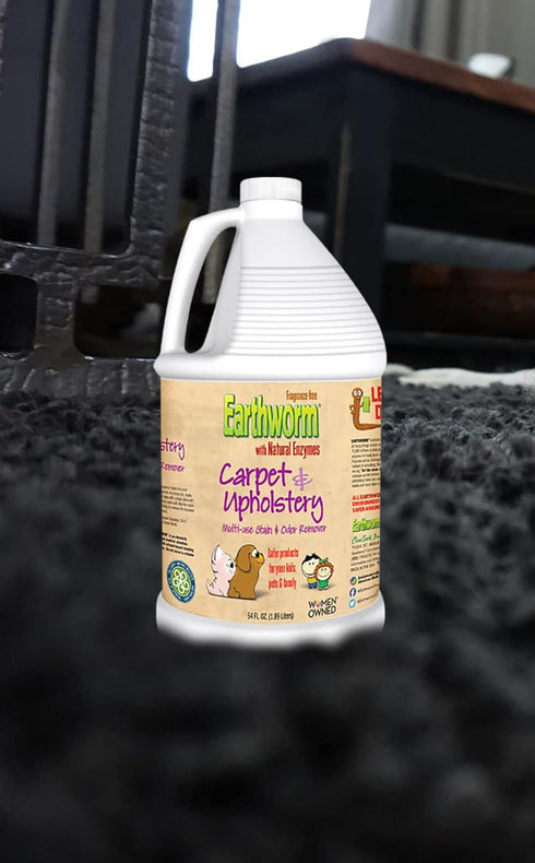 Earthworm Carpet & Upholstery Cleaner, 64 oz Multi-Use Stain & Odor Remover, Natural Enzymes, Family Safe