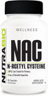 NutraBio N-Acetyl Cysteine Supplement (NAC) - 90 Capsules, 600mg Each, Powerful Anti-Oxidant for Immune Support
