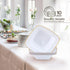 Party Plastic Bowls, White with Gold Rim, 10 Count Elegant Premium Dessert Bowls for Celebrations (5 oz.)