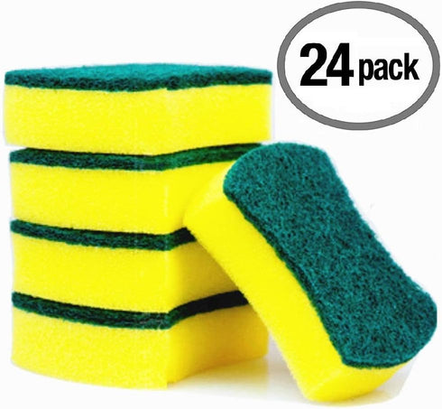 Sponge(Pack 24) Kitchen Cleaning Sponge,Eco Non-scratch for Dish,Scrub
