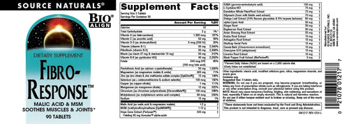Source Naturals Fibro-Response Bio-Aligned Malic Acid & MSM, 90 Tablets