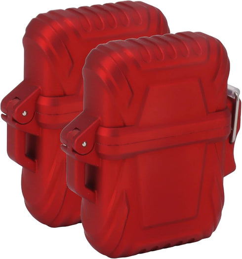 2PCS Torch Lighter Case, IP56 Waterproof Portable Cover for Outdoor Camping Travel (Red)