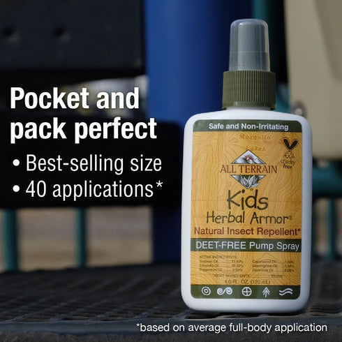Kids Herbal Armor Insect Repellent, DEET-Free Pump Spray, 4oz, Plant-Based & All-Natural