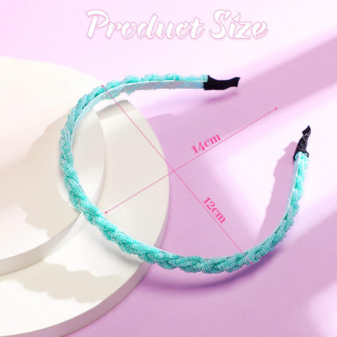 MTLEE 6 Pieces Beaded Headbands, Sparkly Crystal Hair Hoop Hairbands for Women Girls Kids