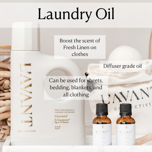 L'avant Collective Laundry Oil Fresh Linen - Luxury Deep Cleaning & Odor Defense Essential Oil, 1oz