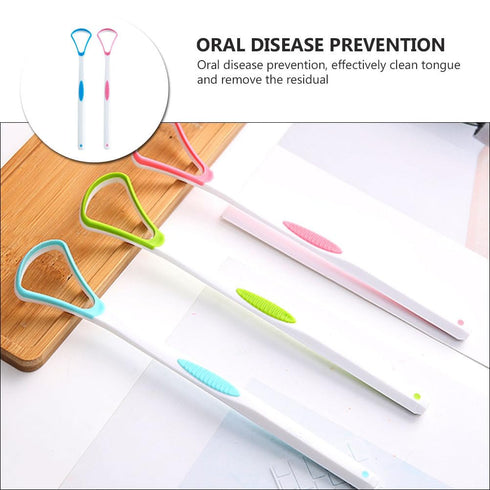 2pcs Tongue Cleaner Scraper Oral Brush for Adult Tongue Cleaning, TPR Adult Tongue Scraping Tools