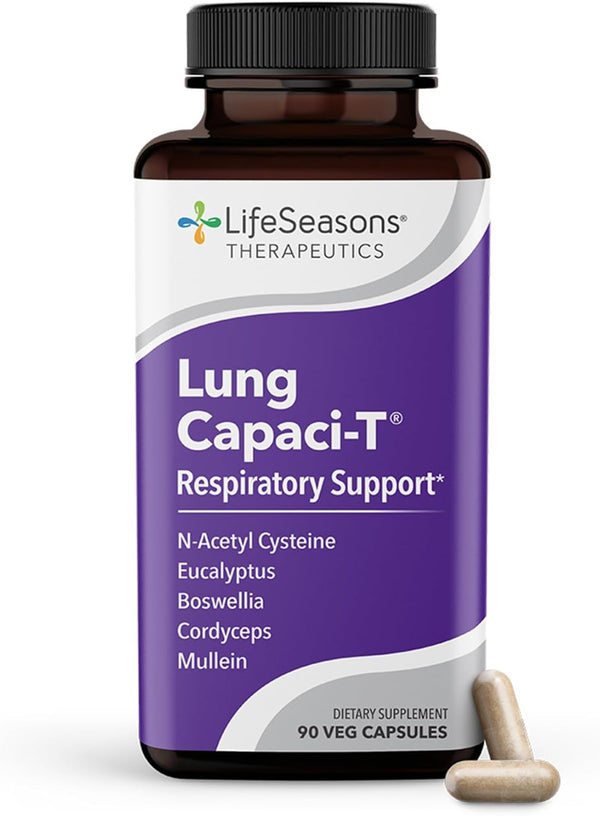 Lung Capaci-T Respiratory Support Supplement - 90 Capsules with CoQ10, N-Acetyl Cysteine