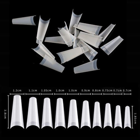 Natural Coffin Acrylic Nails - 500pcs Half Cover Ballerina Nails Tips Long Acrylic False Fake Nail Artificial, 10 Sizes