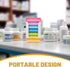 ZUNOXAZ 7-Day 6 Weekly Pill Organizer Travel Case Portable Pill Box with Large Compartments, Rainbow Plastic Medicine