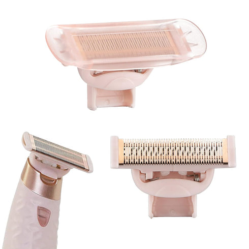 Razor Replacement Heads for Flawless Nu Razor, Rose Gold Plated Body, Hair Remover Replacement Head (2 Count)