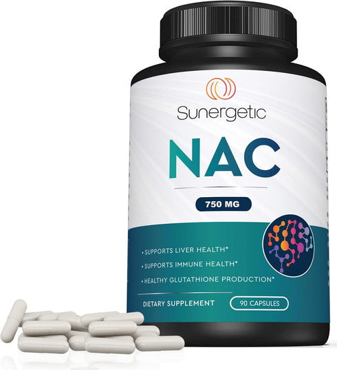 Premium NAC Supplement N-acetyl Cysteine, 750mg per Capsule, 90 Capsules, Supports Liver, Detox, Immune Health