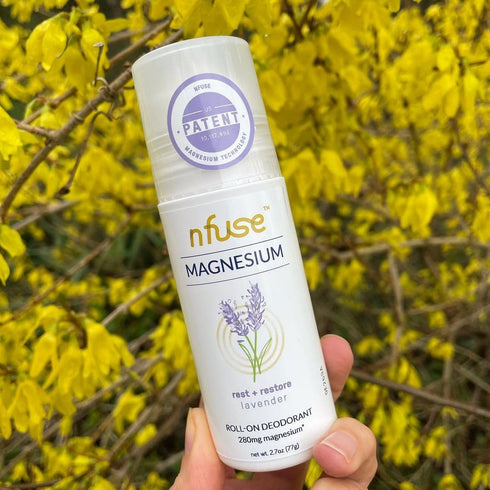 nfuse Natural Magnesium Roll-on Deodorant with Aromatherapeutic Essential Oils - Lavender: Relax + Restore