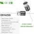 EEMB ER14250 1/2AA 3.6V Lithium Battery with AX Solder Tabs Li-SOCL2 Non-Rechargeable Battery XL-050F SB-AA02 LS14250 TL-5902 TL-2150 for Slot Machine/Game chip Board