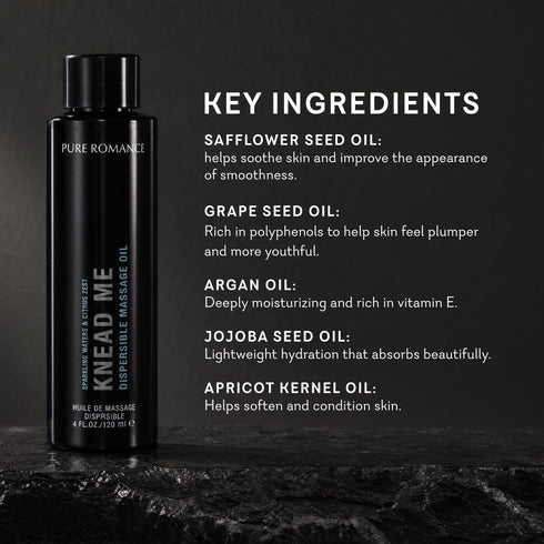 Pure Romance Knead Me - Easy Rinse Massage Oil for Relaxation