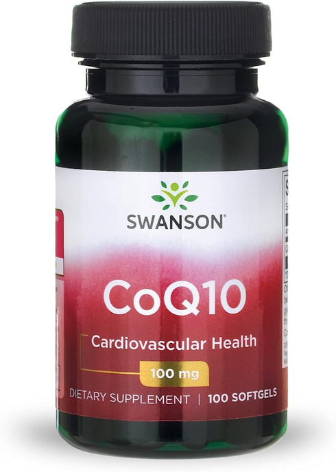 Swanson CoQ10, Energy Antioxidant Support, Coenzyme Q10 Supplement, 100 Softgels, 100mg Each