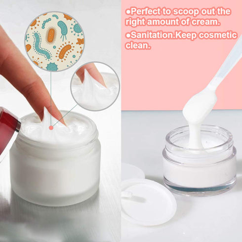 SumDirect Mini Disposable Plastic Cosmetic Spatulas - 100 Pcs Frosted Clear Skincare Makeup Mask Spatula