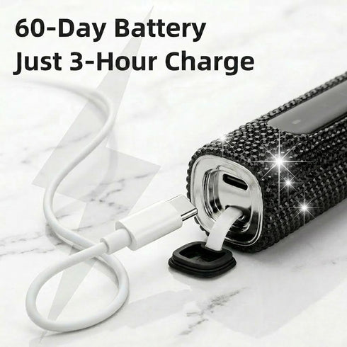 Veseek 6 Toothbrush-5 Charge,2Min Timer,IPX7 Diamond Sonic Electric Toothbrush Bling Rechargeable Toothbrushes