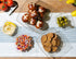 Posh Setting Small Square Plastic Serving Bowls, 4 Pack Gold Glitter Disposable Candy, Snack, Salad, Chips Bowl, Heavy