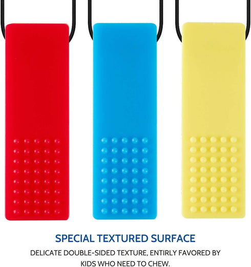 Promax 3 Pack Sensory Chew Necklaces for Kids Toddlers with Autism ADHD,Biting Needs,Oral Motor Chewy Stick,Silicone