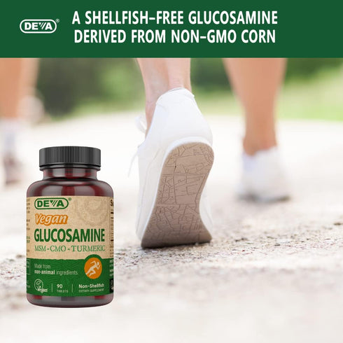 DEVA Vegan Glucosamine with MSM & CMO, Turmeric, Boswellia - 90 Tablets, Non-Animal Ingredients