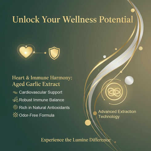 LUMINE 300 Count Aged Garlic Extract,Botanic Vault Aged Garlic Extract Odorless,Organic Garlic Extract Capsules