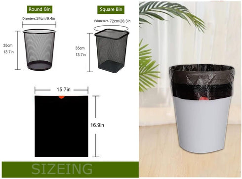 1.8 Gallon Black Trash Bag, Small Drawstring Garbage Can Liner, 120 Counts, 0.51 Mil