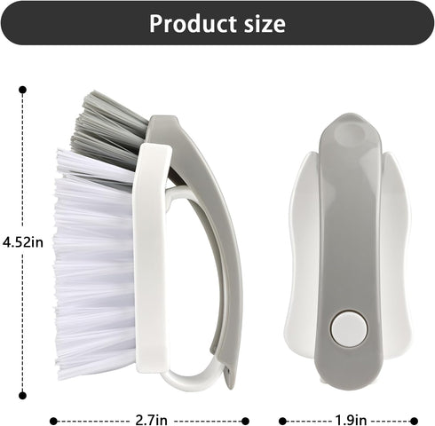 Scrub Brushes for Cleaning - Stiff Bristle Hand Brushes for Shower Shoes Kitchen Floor Carpet (2 Pack)