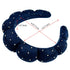 Spa Headbands for Washing Face or Facial, Terry Cloth Fabric Hairbands for Makeup Removal (Navy, Rhinestone)