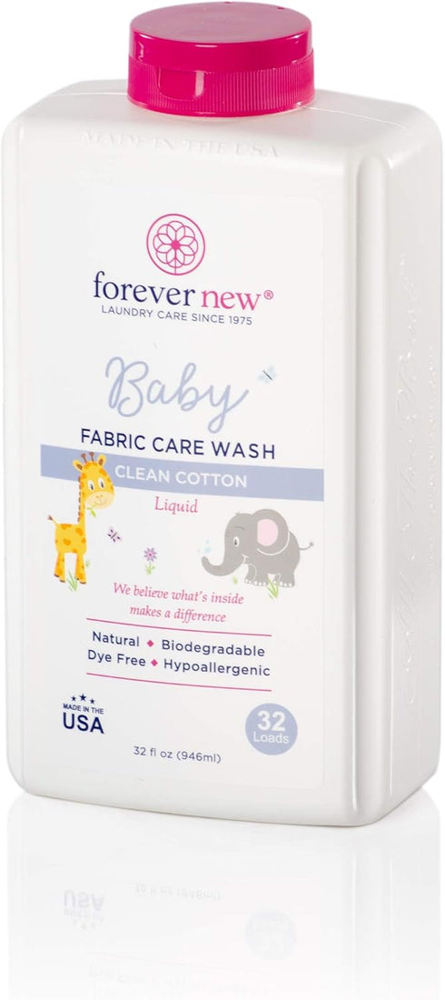 Forever New Baby Liquid Detergent – Clean Cotton Scent, 32 fl oz