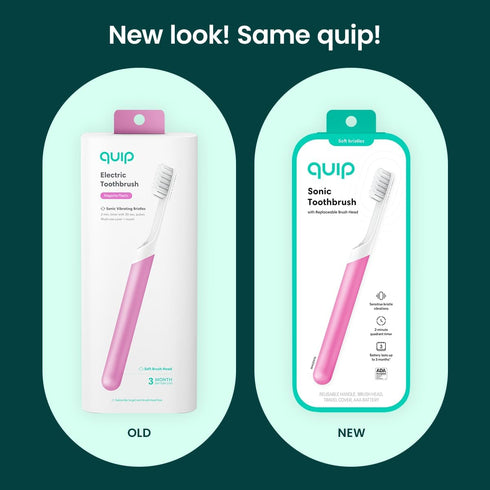 Quip Sonic Toothbrush for Adults, Timed Electric Toothbrush with Replaceable Brush Head