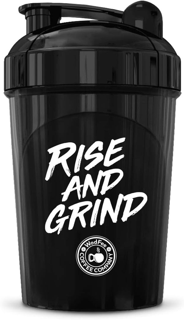 MIXT Energy Rise And Grind Shaker Bottle, 16 oz, BPA Free with Lid Mixing Technology