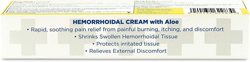 Globe Hemorrhoidal Cream, Phenylephrine HCl, Pramoxine with Aloe, Relief from Burning, Itching, Discomfort, 1.8 Ounces