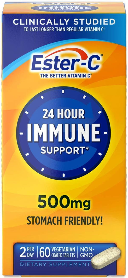 Ester-C Vitamin C Tablets, 500mg, 60-Count, Unflavored (Packaging May Vary)