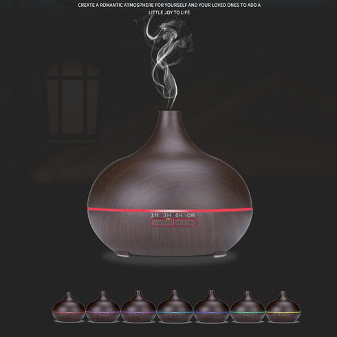 550ml Aroma Diffuser for Large Rooms, Ultra Quiet Essential Oil Diffuser with 7 Light Colors & Timer Setting