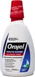 Orajel 16 Oz (Pack 2) Alcohol-Free Antiseptic Mouth Sore Rinse, Fresh Mint, Fl