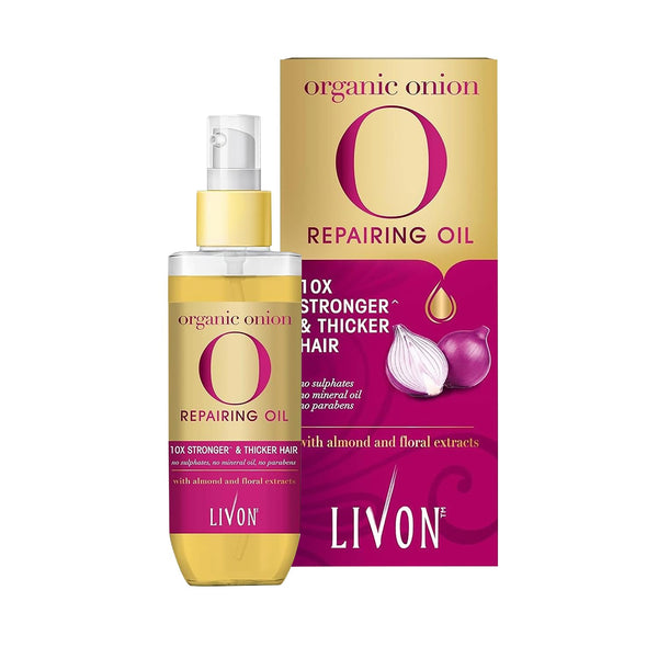 Livon Hair Serum for Men & Women, Sulphate & Paraben Free, Organic Onion Repairing Serum Oil, 3.3 Fl. oz