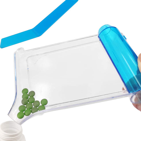 Medarchitect Right Hand Pill Counting Tray with Spatula, Clear - L Shape