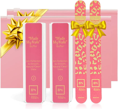Made My Nails Buffer, Ultimate Shine 3 Way Nail Buffing Block with Professional Nail File (Pack of 2)