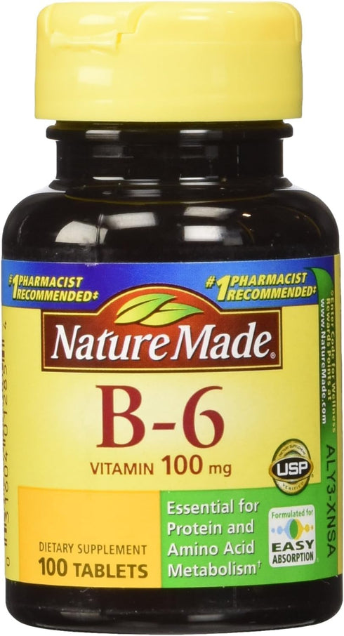 Nature Made Vitamin B-6 100 Mg Tablets, 100-Count, Pack of 2