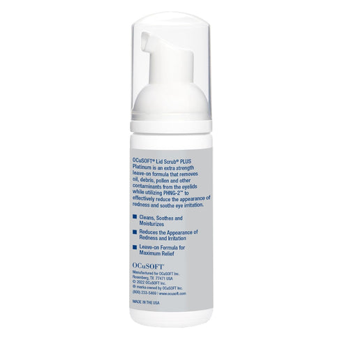 OCuSOFT Lid Scrub PLUS Platinum Foaming Eyelid Cleanser - 1.68 fl oz - Extra Strength Leave-On Cleanser